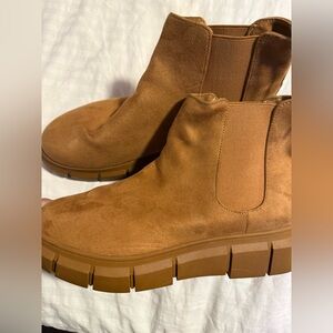 BP Niya Lug Sole Chelsea Boot in Camel Suede